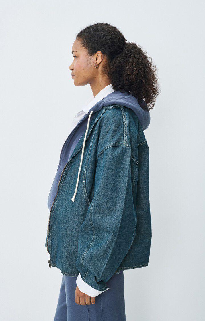 American Vintage Veste Femme Ozyr - MEDIUM GREEN CAST 56 Manches Longues Bleu - E25