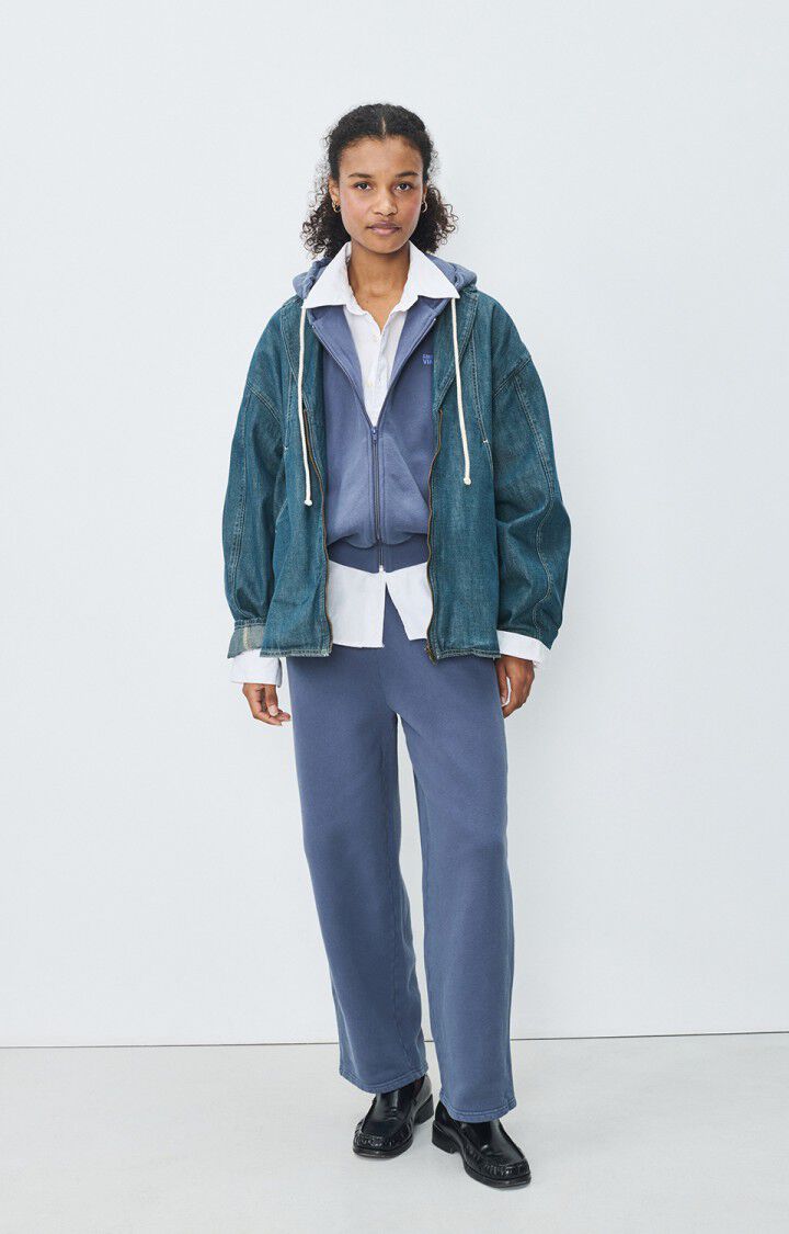 american vintage Veste femme Ozyr - MEDIUM GREEN CAST 56 Manches longues Bleu - E25