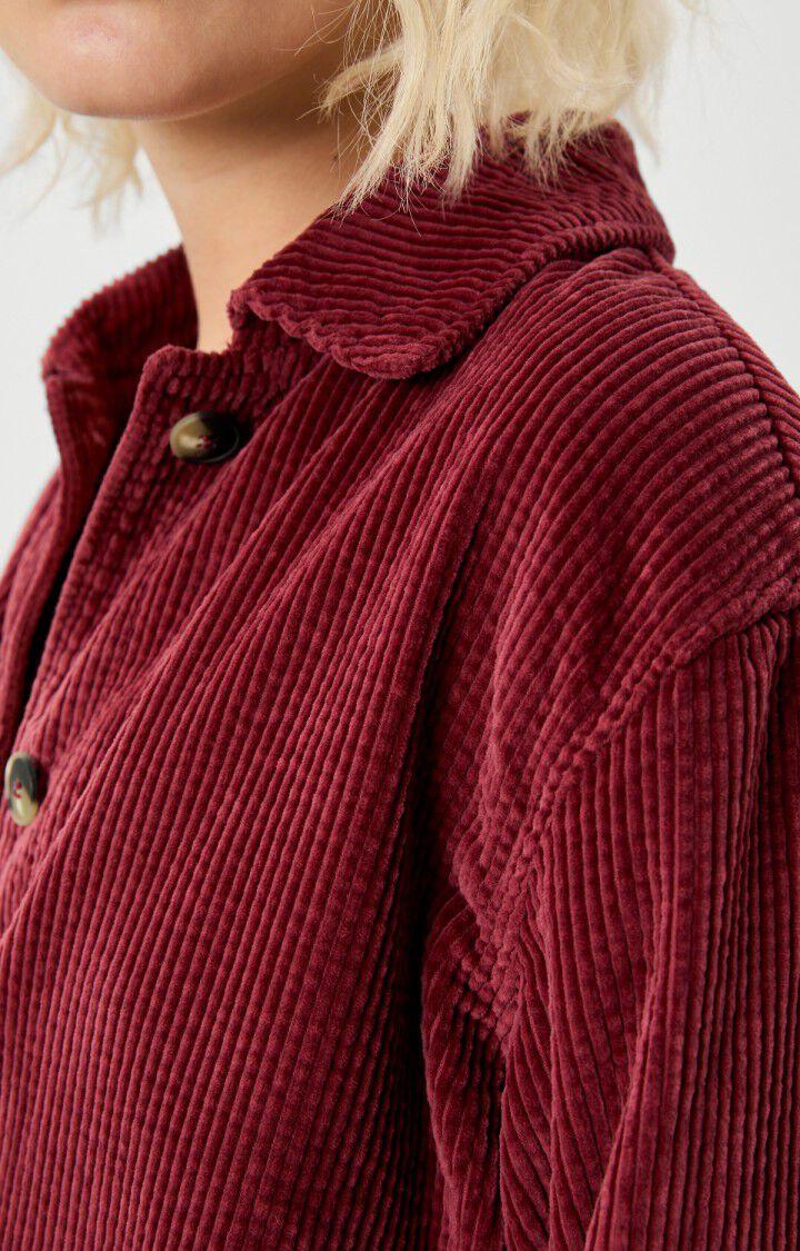 American Vintage Veste Femme Padow - LIE DE VIN Manches Longues Rouge - H22B