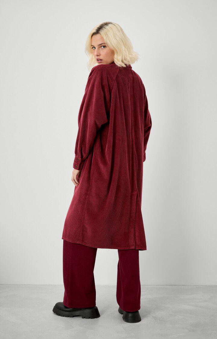 American Vintage Veste Femme Padow - LIE DE VIN Manches Longues Rouge - H22B