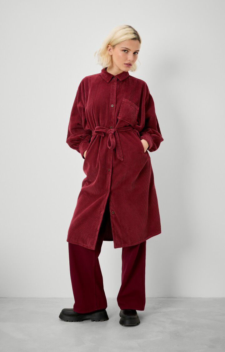 american vintage Veste femme Padow - LIE DE VIN Manches longues Rouge - H22