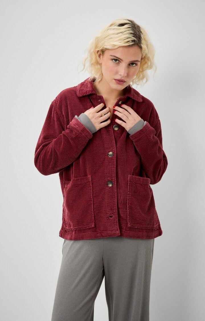 american vintage Veste femme Padow - LIE DE VIN Manches longues Rouge - H22B