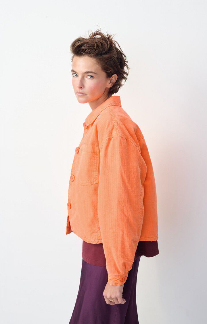 american vintage Veste femme Rygybay - FEU FLUO 58 Manches longues Orange - H24