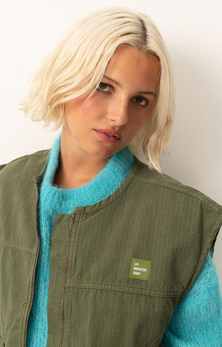 American Vintage Veste Femme Rygybay - KAKI 0 Sans Manches Vert - E25
