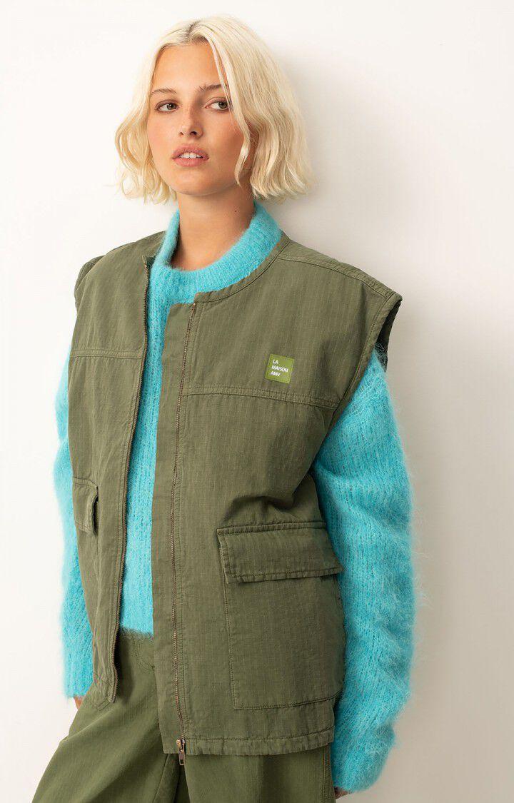 american vintage Veste femme Rygybay - KAKI 0 Sans manches Vert - E25