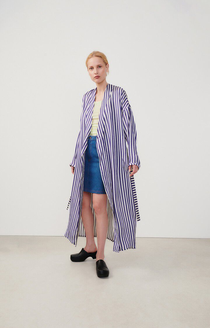 american vintage Veste femme Shaning - RAYURES VIOLETTES 48 Manches longues Violet - E24