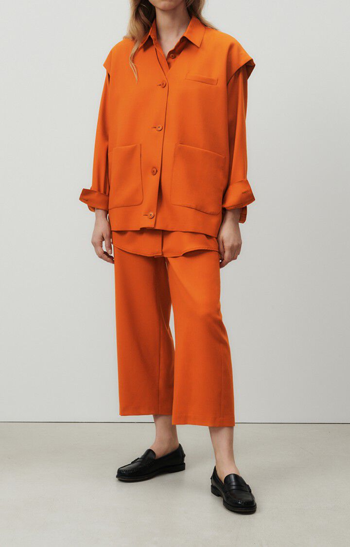 American Vintage Veste Femme Tabinsville - CANNELLE 0 Sans Manches Orange - E23