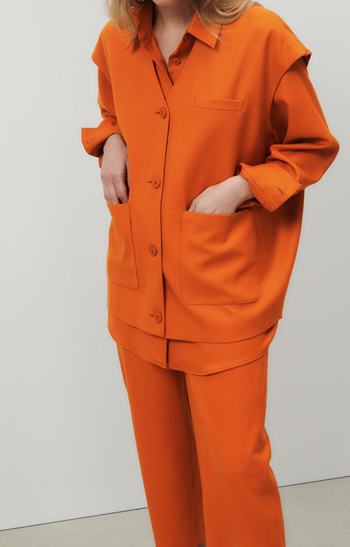 american vintage Veste femme Tabinsville - CANNELLE 0 Sans manches Orange - E23