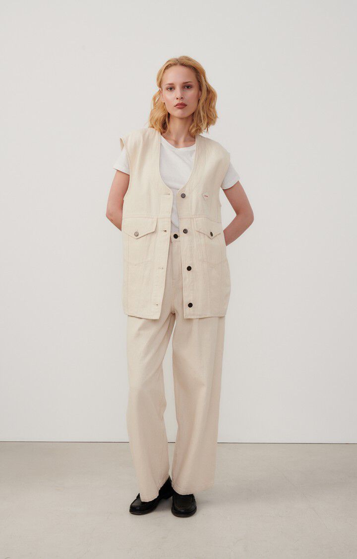 American Vintage Veste Femme Tineborow - ECRU 0 Sans Manches Beige - E24
