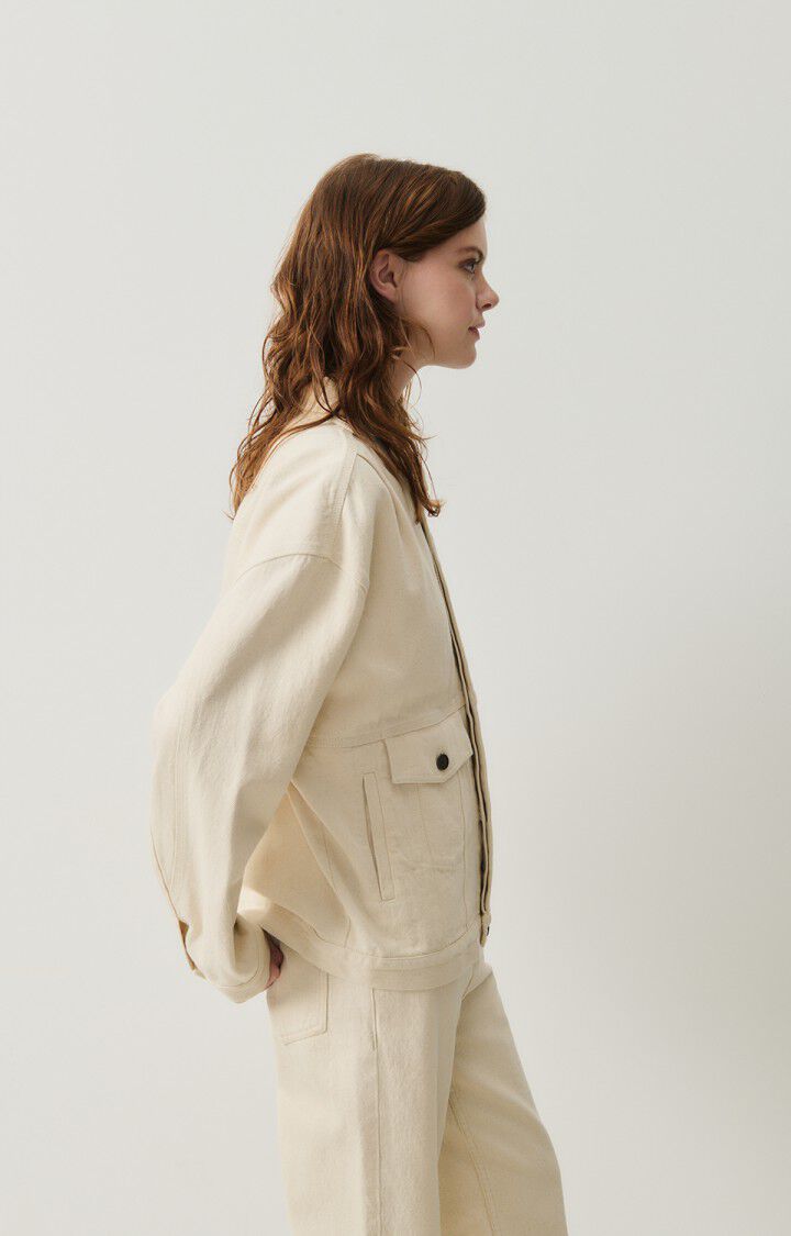 American Vintage Veste Femme Tineborow - ECRU 55 Manches Longues Beige - E25