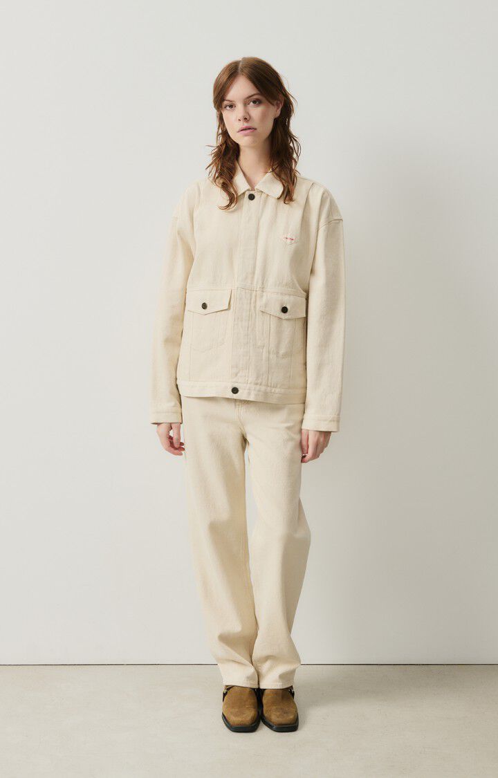 American Vintage Veste Femme Tineborow - ECRU 55 Manches Longues Beige - E25