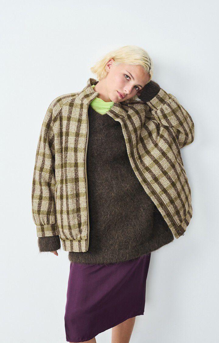 american vintage Veste femme Tursburg - TARTAN LEZARD 71 Manches longues Marron - H24