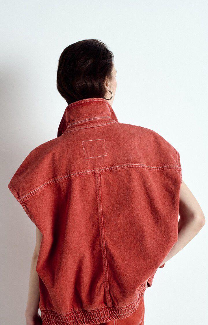 American Vintage Veste Femme Uzatown - ROUGE Sans Manches Rouge - E25