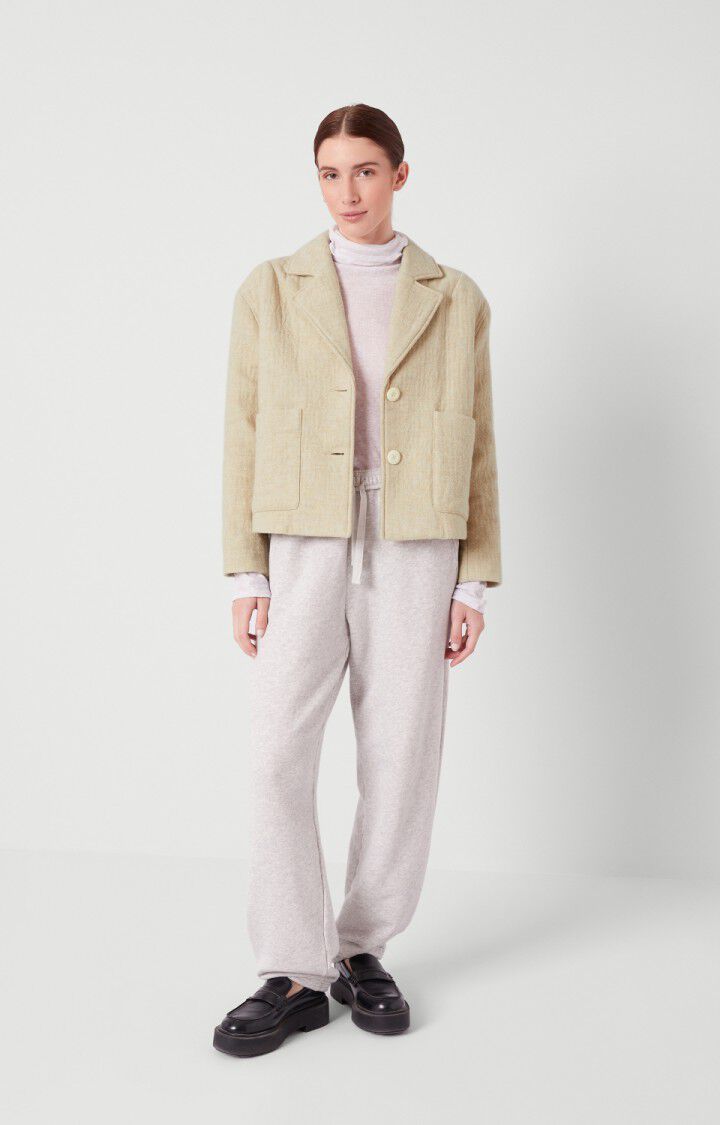 American Vintage Veste Femme Vezapark - ECRU CHINE Manches Longues Beige - E22