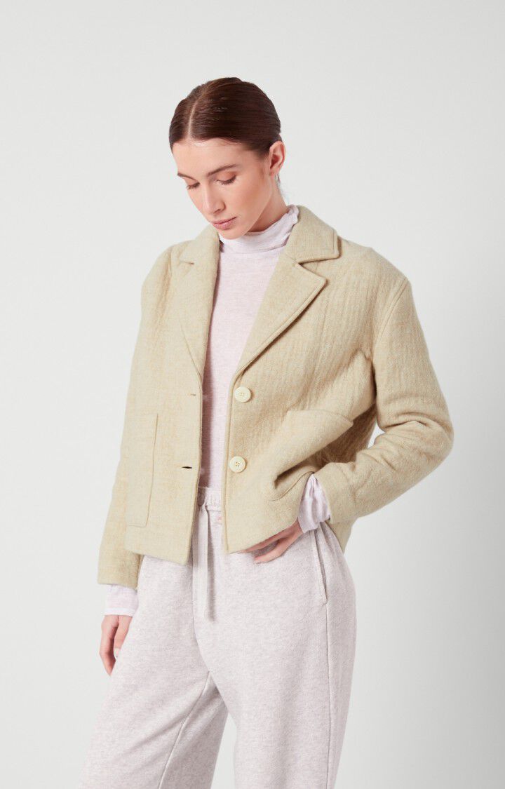 american vintage Veste femme Vezapark - ECRU CHINE Manches longues Beige - E22