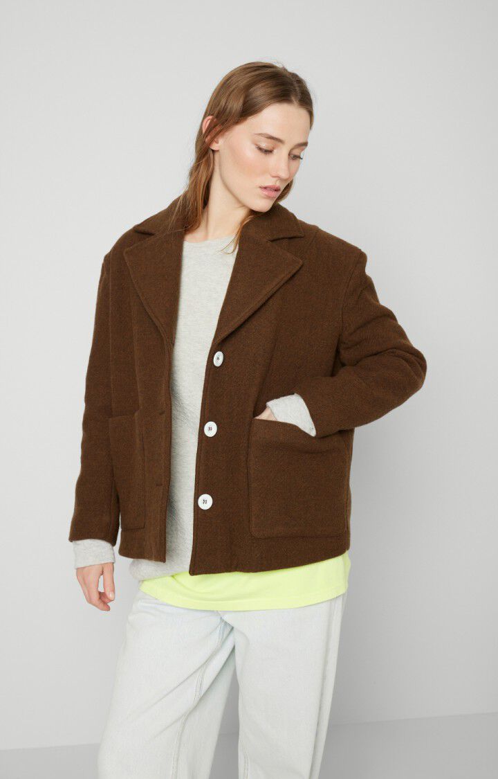 American Vintage Veste Femme Vezapark - NOUNOURS CHINE Manches Longues Marron - H21
