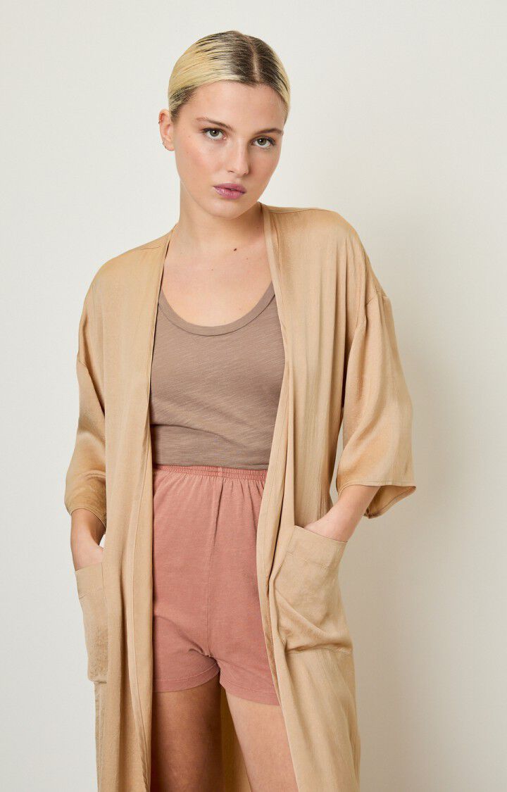 American Vintage Veste Femme Widland - AMARETTO Manches 7/8 Beige - H21