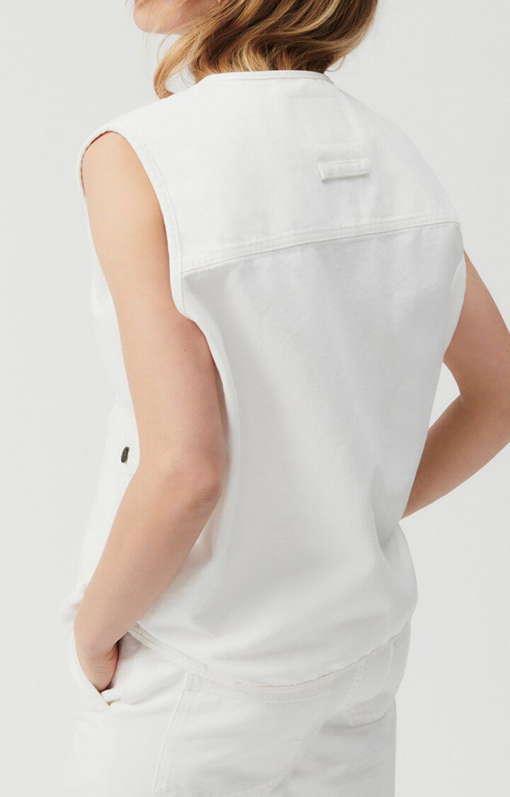 American Vintage Veste Femme Yapitown - BLANC 0 Sans Manches Blanc - E23