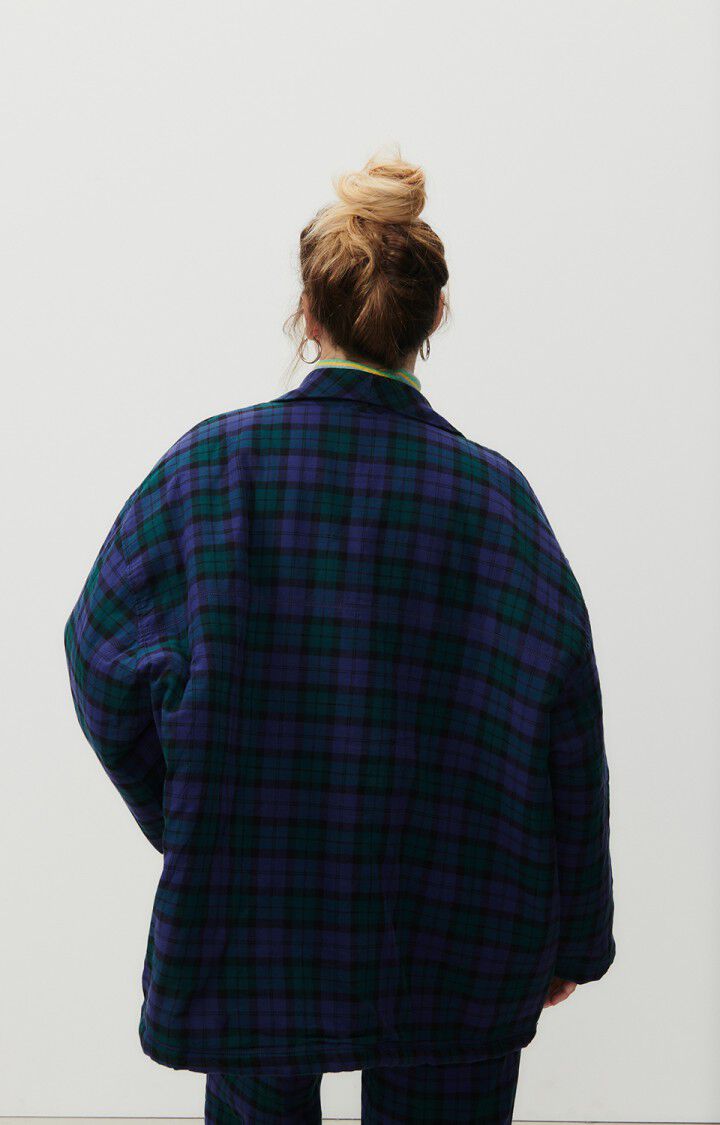 American Vintage Veste Femme Yuzy - TARTAN VIOLET VERT 49 Manches Longues Violet - E24