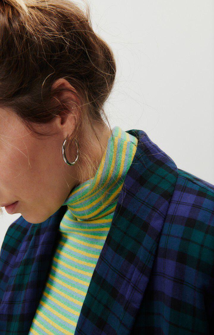 American Vintage Veste Femme Yuzy - TARTAN VIOLET VERT 49 Manches Longues Violet - E24