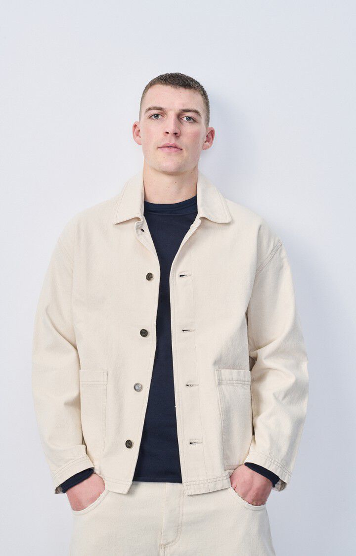 american vintage Veste homme Datcity - ECRU 58 Manches longues Beige - H24