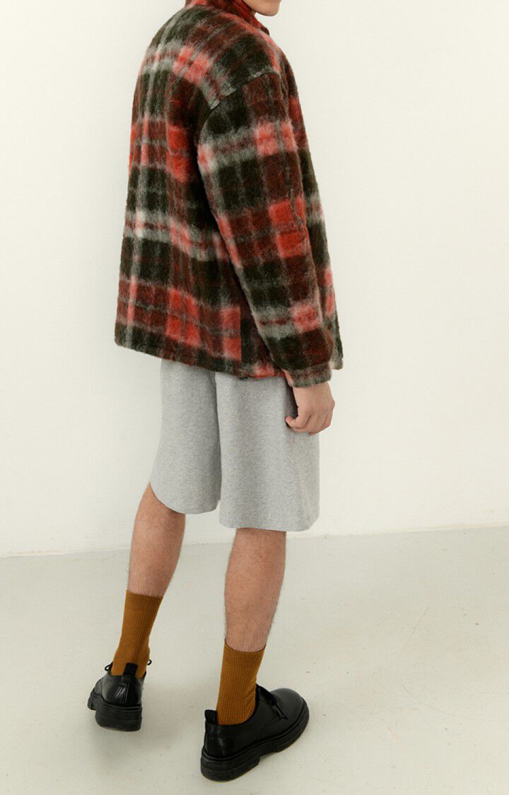 American Vintage Veste Homme Geomark - KAKI TARTAN Manches Longues Rouge - H22
