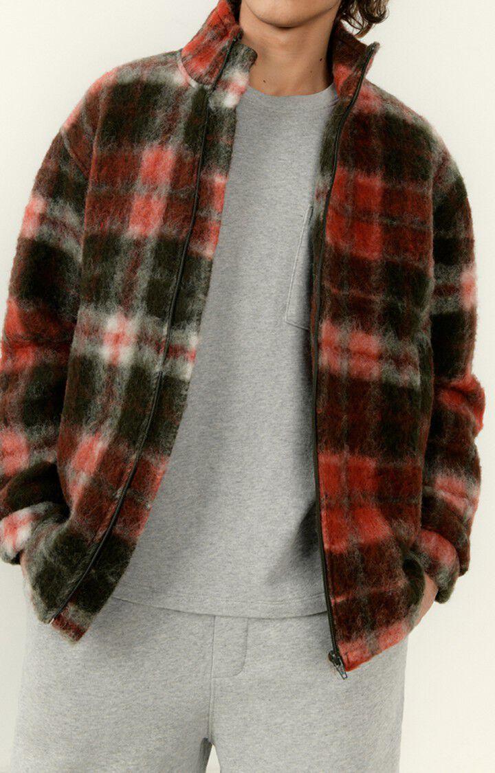 american vintage Veste homme Geomark - KAKI TARTAN Manches longues Rouge - H22