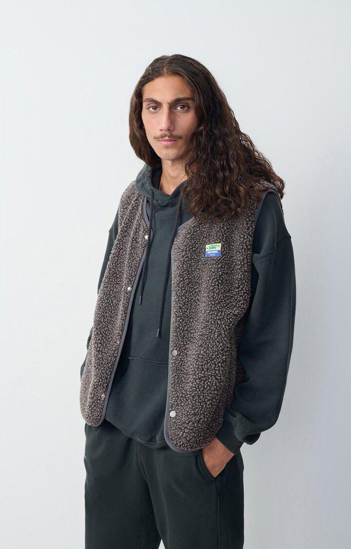 american vintage Veste homme Hoktown - ANTHRACITE CHINE 0 Sans manches Gris - E25