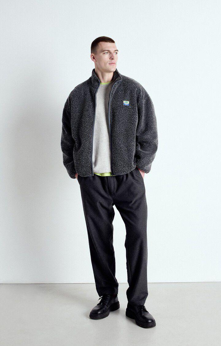 American Vintage Veste Homme Hoktown - ANTHRACITE CHINE 57 Manches Longues Gris - E25