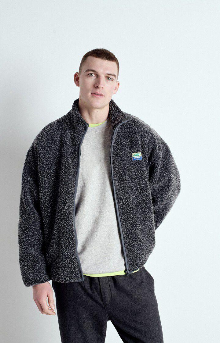 american vintage Veste homme Hoktown - ANTHRACITE CHINE 57 Manches longues Gris - E25