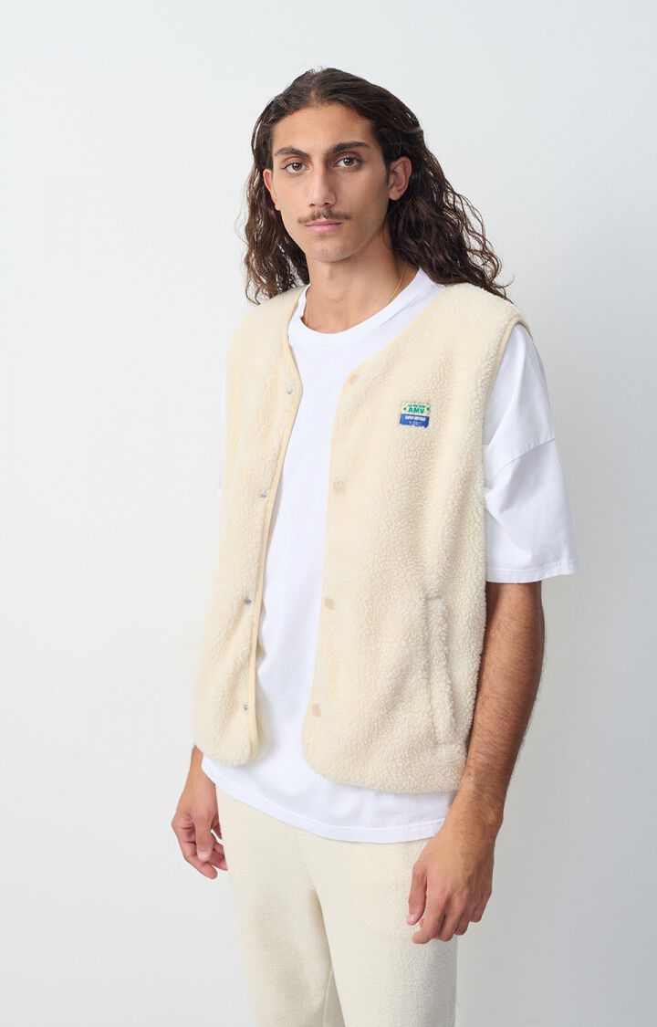 american vintage Veste homme Hoktown - ECRU 0 Sans manches Beige - E25