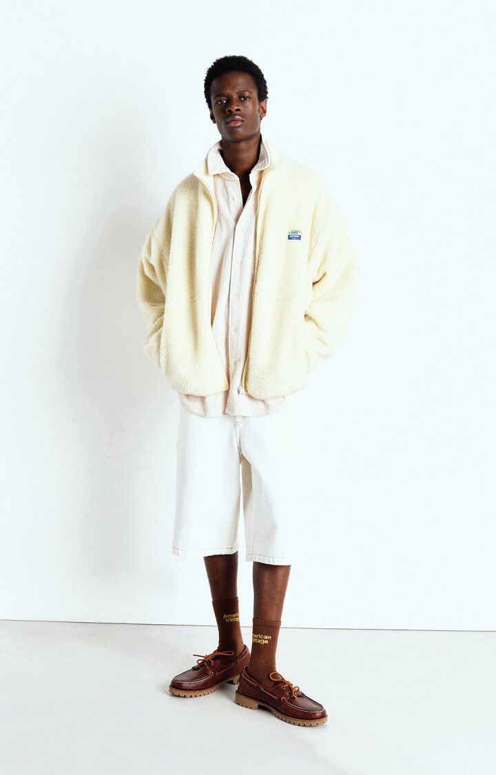 american vintage Veste homme Hoktown - ECRU 57 Manches longues Beige - E25