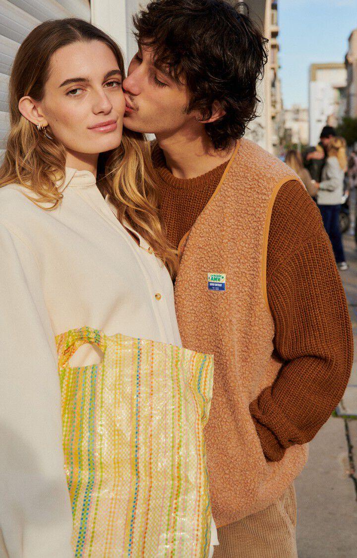 american vintage Veste homme Hoktown - NOISETIER CHINE 0 Sans manches Marron - E25