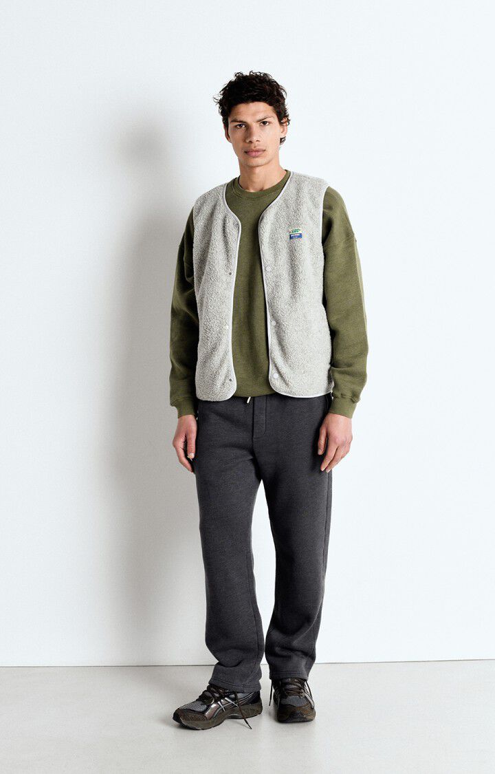 American Vintage Veste Homme Hoktown - POLAIRE CHINE 0 Sans Manches Gris - E25