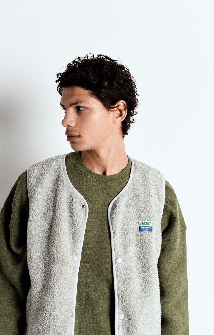 american vintage Veste homme Hoktown - POLAIRE CHINE 0 Sans manches Gris - E25