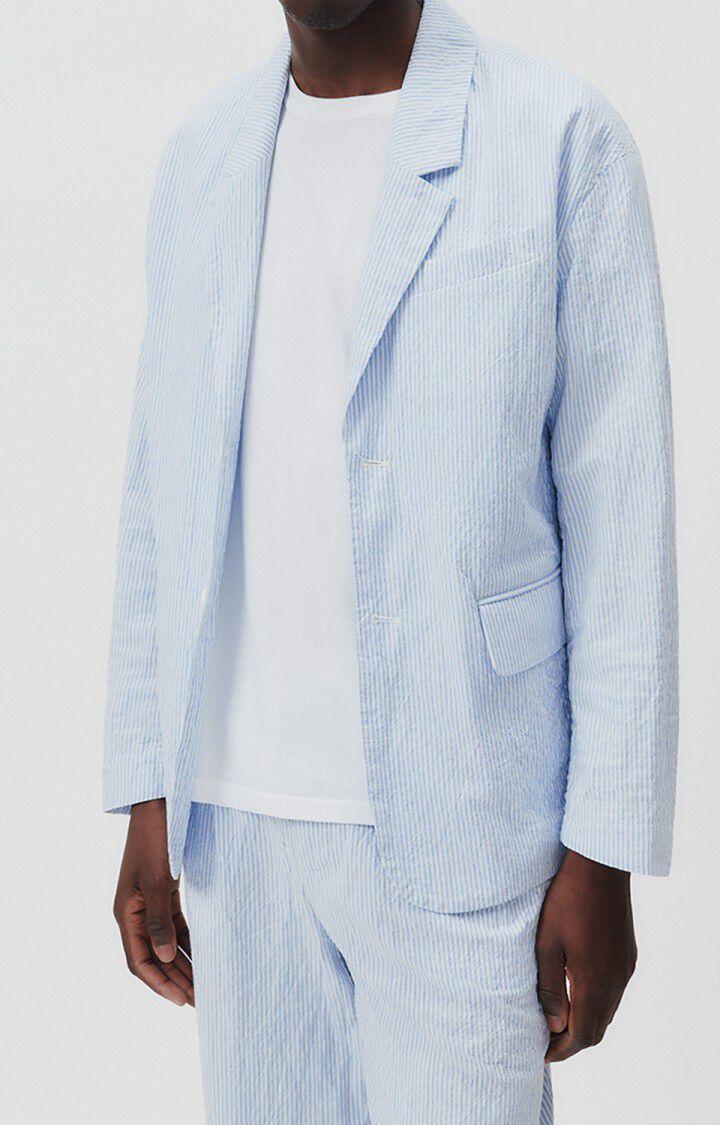 American Vintage Veste Homme Keostreet - RAYURES CELESTE 60 Manches Longues Bleu - E23