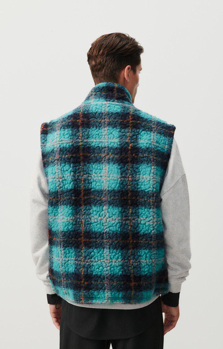 American Vintage Veste Homme Nelsystate - TARTAN TURQUOISE 0 Sans Manches Bleu - H23