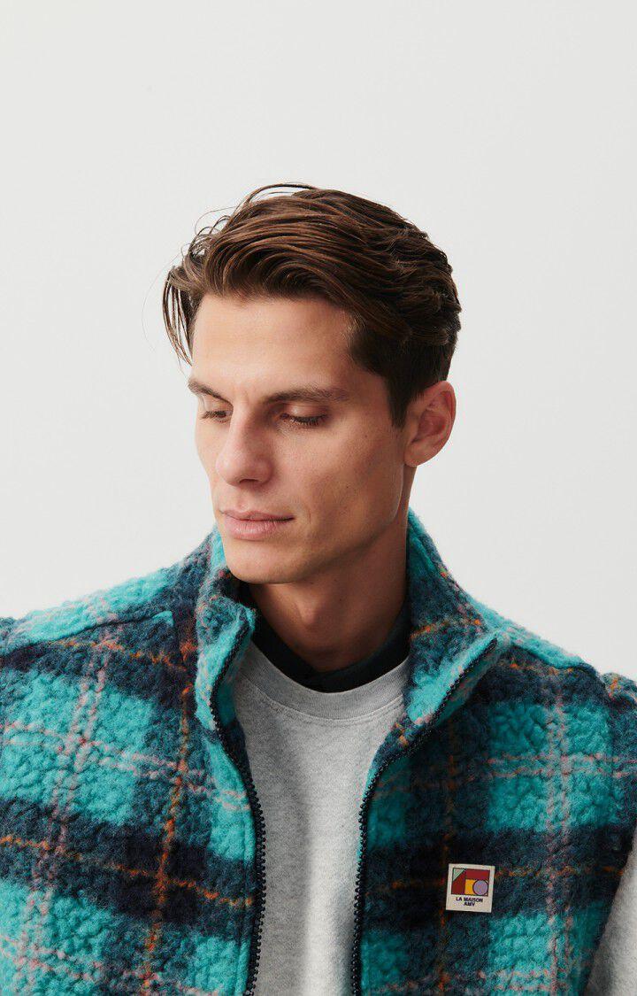 American Vintage Veste Homme Nelsystate - TARTAN TURQUOISE 0 Sans Manches Bleu - H23