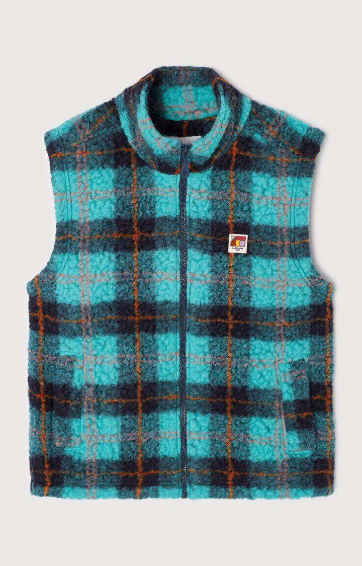 American Vintage Veste Homme Nelsystate - TARTAN TURQUOISE 0 Sans Manches Bleu - H23