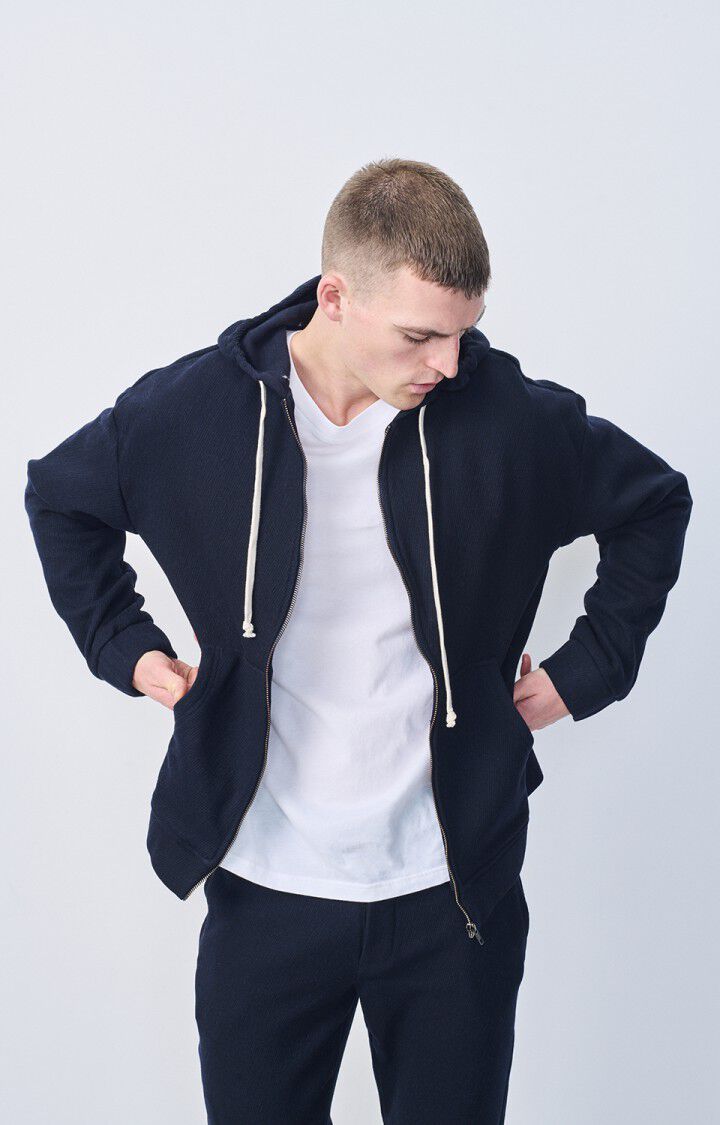 american vintage Veste homme Pylow - NAVY Manches longues Bleu - E22