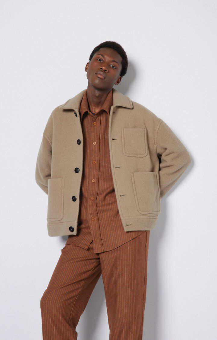 american vintage Veste homme Zefir - CREME BRULEE CHINE Beige - H22