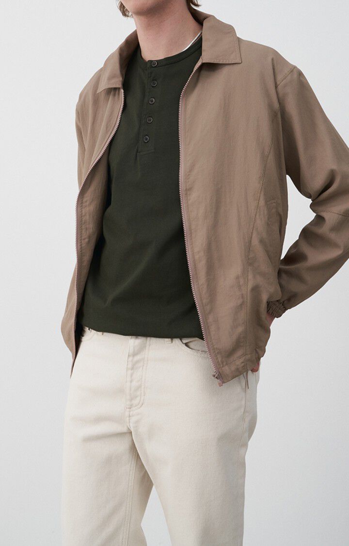american vintage Veste homme Zitoun - LATTE Manches longues Marron - E22