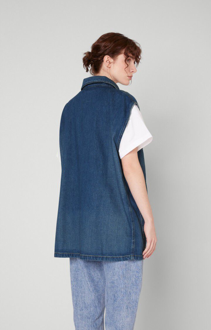 American Vintage Veste Mixte Gowbay - BLUE DIRTY Sans Manches Bleu - H20