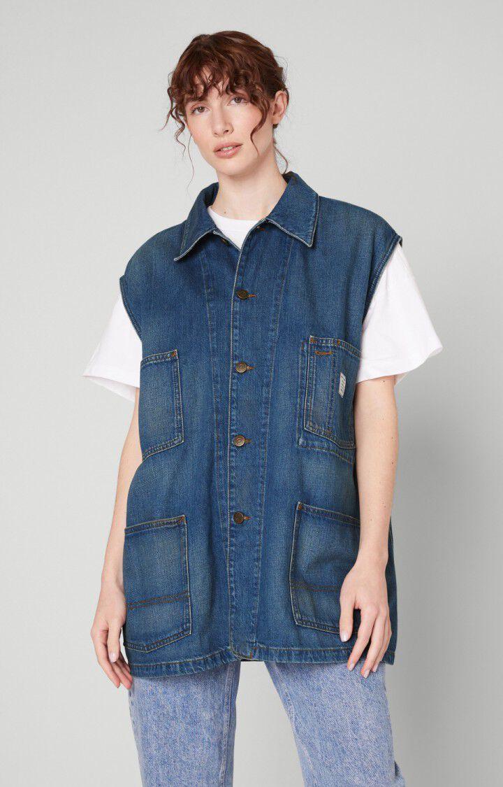 american vintage Veste mixte Gowbay - BLUE DIRTY Sans manches Bleu - H20