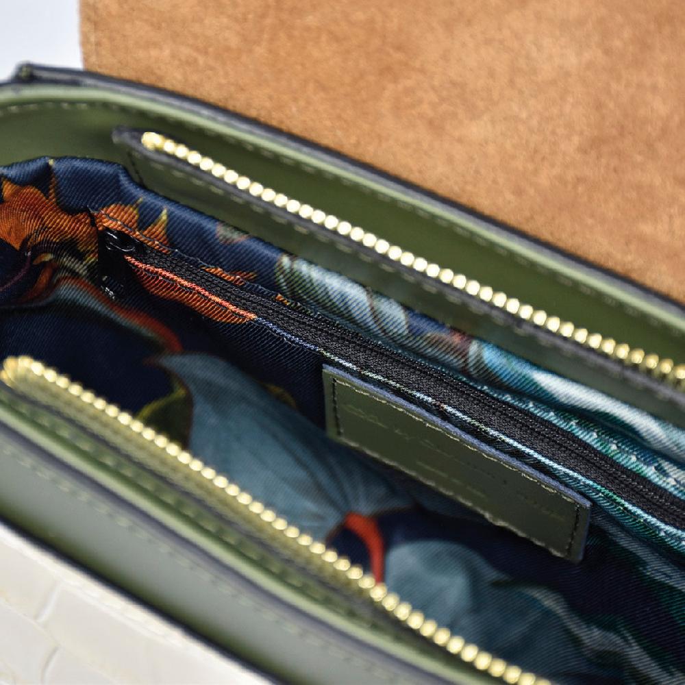 André SAC À MAIN HAUSSMANN TRICOLORE VERT