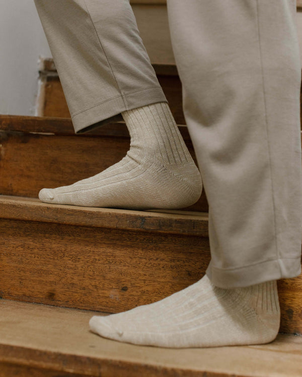 Angarde Chaussettes Chinées Homme Beige Clair