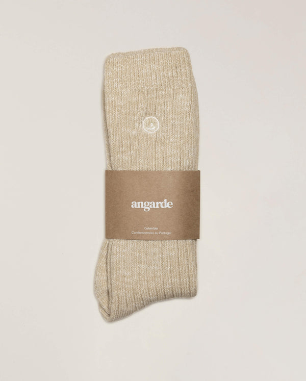Angarde Chaussettes Chinées Homme Beige Clair