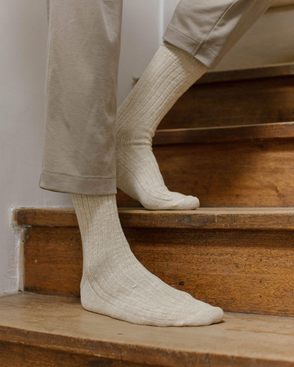 angarde Chaussettes chinées homme beige clair
