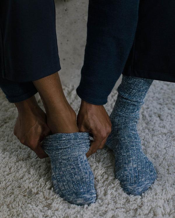 Angarde Chaussettes Chinées Homme Bleu