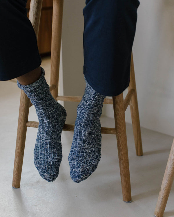 Angarde Chaussettes Chinées Homme Bleu Marine
